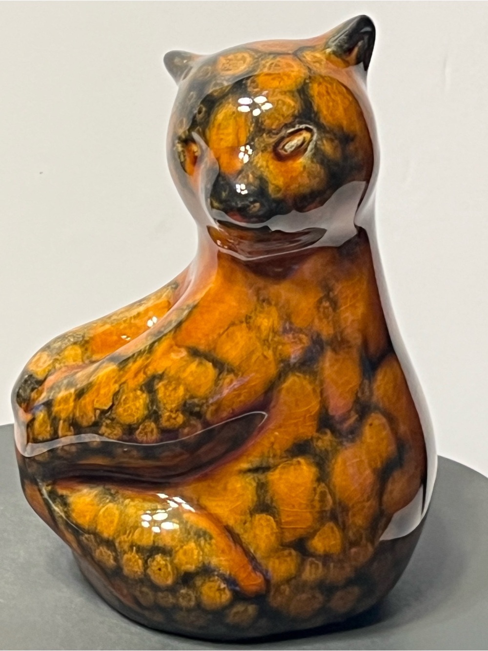 Vintage Ceramics Majolica Bear Figurine .